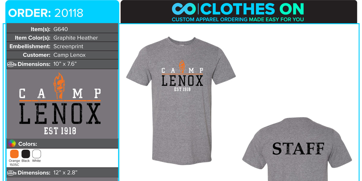 Camp Lenox Summer 2024 Staff Shirts-HALF BALANCE – Clothes On