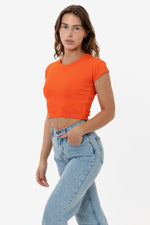 Los Angeles Apparel Cap Sleeve Baby Rib Crop Top