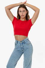 Los Angeles Apparel Cap Sleeve Baby Rib Crop Top