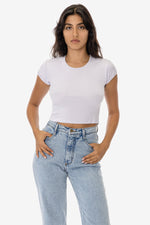 Los Angeles Apparel Cap Sleeve Baby Rib Crop Top