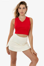 Los Angeles Apparel Baby Rib Sleeveless Vneck Crop Tank