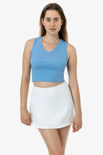 Los Angeles Apparel Baby Rib Sleeveless Vneck Crop Tank