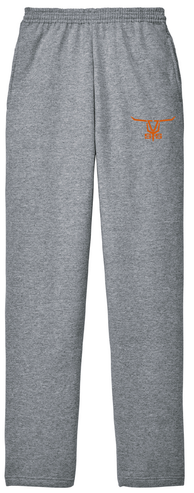 Silver Spurs Embroidered Open Bottom Sweatpants