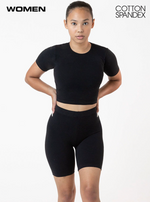 Los Angeles Apparel Cotton Spandex S/S Crew Crop Top