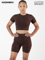 Los Angeles Apparel Cotton Spandex S/S Crew Crop Top