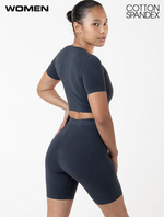 Los Angeles Apparel Cotton Spandex S/S Crew Crop Top