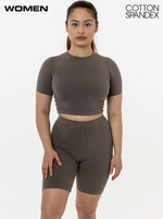 Los Angeles Apparel Cotton Spandex S/S Crew Crop Top