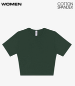 Los Angeles Apparel Cotton Spandex S/S Crew Crop Top