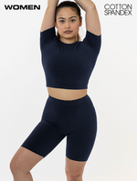 Los Angeles Apparel Cotton Spandex S/S Crew Crop Top