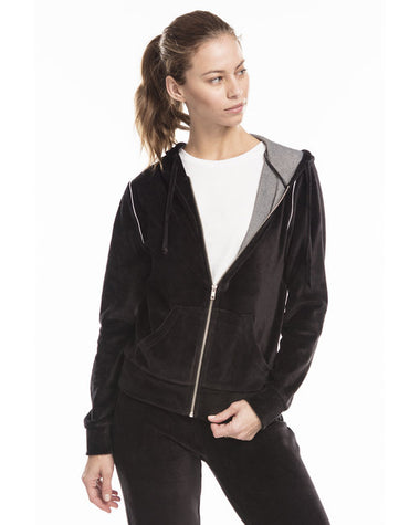 US Blanks Ladies' Velour Full-Zip Hoodie