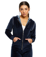 US Blanks Ladies' Velour Full-Zip Hoodie